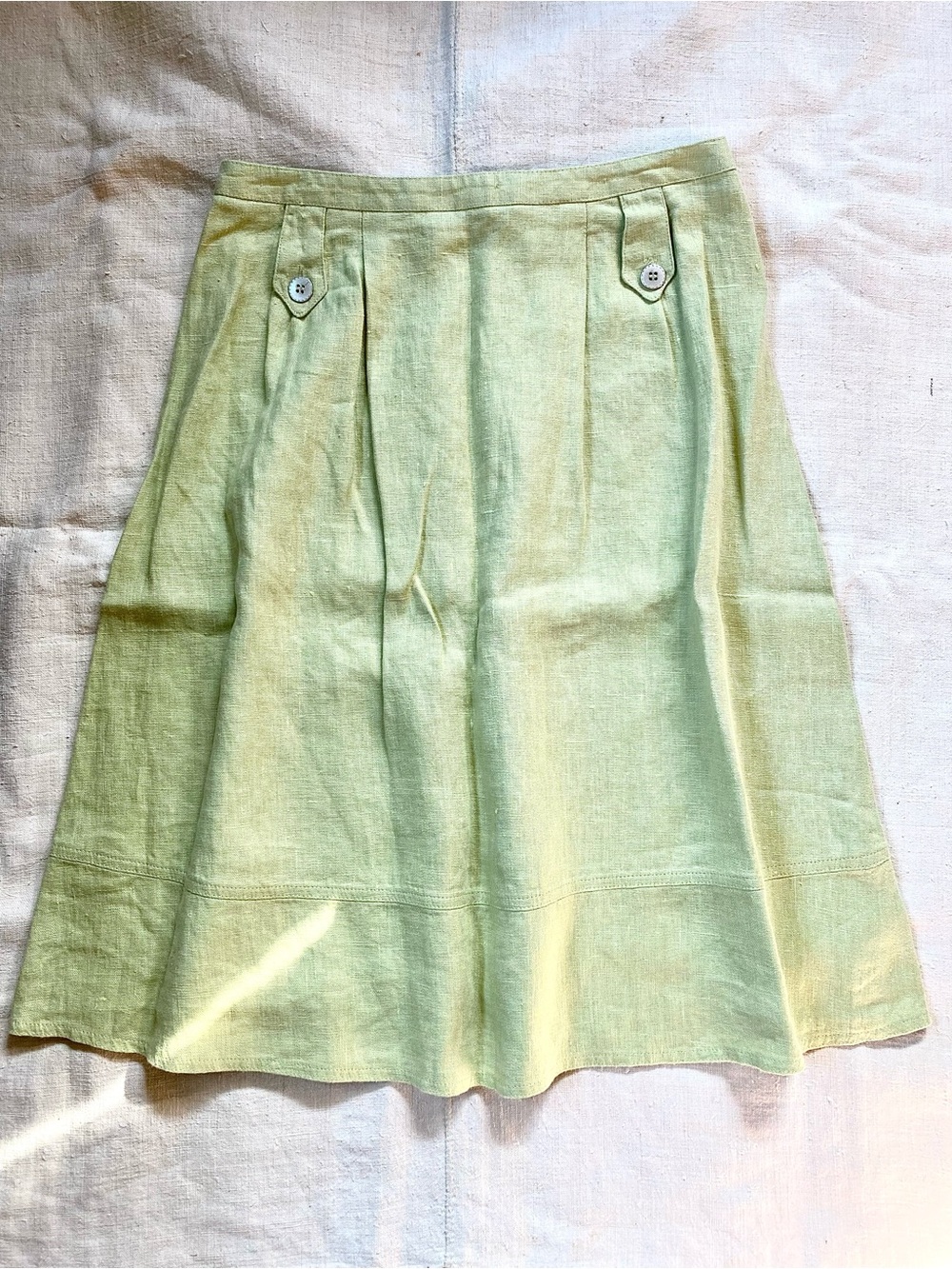 VTG Pure Linen A-Line Skirt